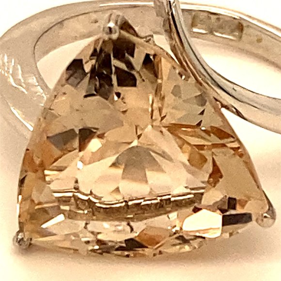 Imperial Topaz 11.50ct Solid 18K White Gold Ring - Picture 6 of 6